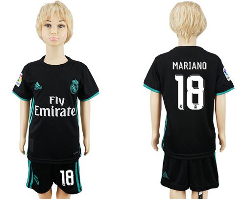 Real Madrid #18 Mariano Away Kid Soccer Club Jersey